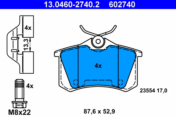 set placute frana,frana disc 13.0460-2740.2 ATE - Frana disc set placute frana,frana disc 13.0460-2740.2 ATE - Frana disc