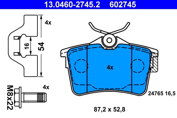 set placute frana,frana disc 13.0460-2745.2 ATE - Frana disc set placute frana,frana disc 13.0460-2745.2 ATE - Frana disc
