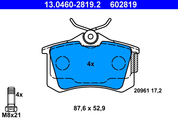 set placute frana,frana disc 13.0460-2819.2 ATE - Set placute frana set placute frana,frana disc 13.0460-2819.2 ATE - Set placute frana