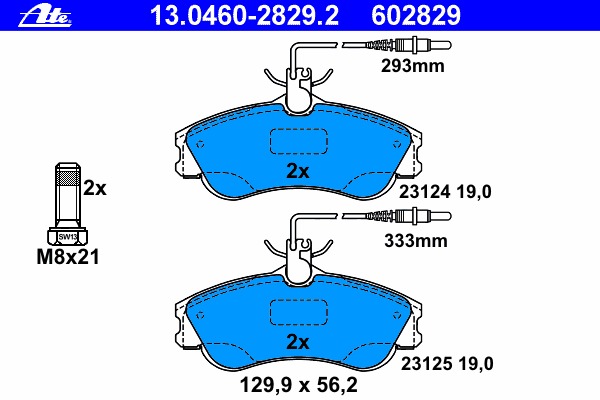 set placute frana,frana disc 13.0460-2829.2 ATE - Frana disc set placute frana,frana disc 13.0460-2829.2 ATE - Frana disc
