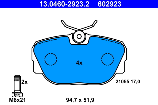 set placute frana,frana disc 13.0460-2923.2 ATE - Frana disc set placute frana,frana disc 13.0460-2923.2 ATE - Frana disc