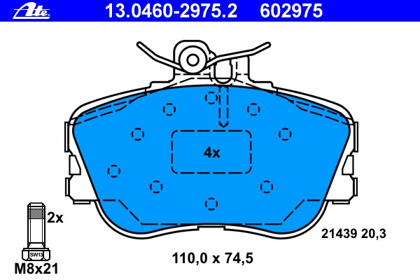 set placute frana,frana disc 13.0460-2975.2 ATE - Set placute frana set placute frana,frana disc 13.0460-2975.2 ATE - Set placute frana
