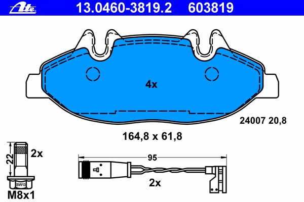 set placute frana,frana disc 13.0460-3819.2 ATE - Frana disc set placute frana,frana disc 13.0460-3819.2 ATE - Frana disc