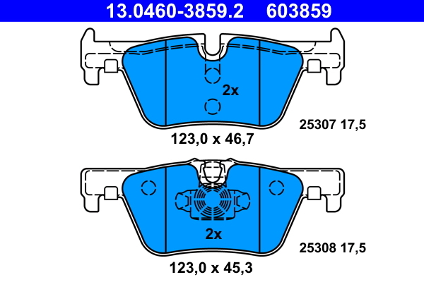 set placute frana,frana disc 13.0460-3859.2 ATE - Frana disc