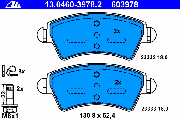 set placute frana,frana disc 13.0460-3978.2 ATE - Frana disc set placute frana,frana disc 13.0460-3978.2 ATE - Frana disc