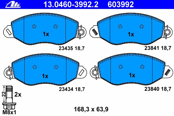 set placute frana,frana disc 13.0460-3992.2 ATE - Frana disc set placute frana,frana disc 13.0460-3992.2 ATE - Frana disc