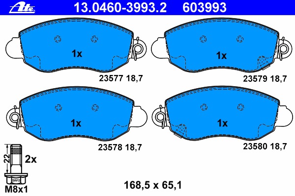 set placute frana,frana disc 13.0460-3993.2 ATE - Frana disc set placute frana,frana disc 13.0460-3993.2 ATE - Frana disc