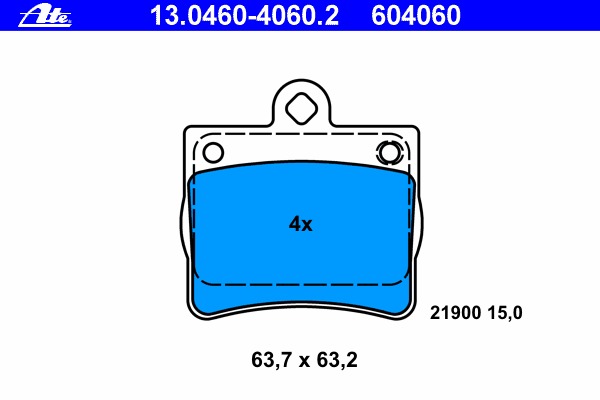 set placute frana,frana disc 13.0460-4060.2 ATE - Set placute frana set placute frana,frana disc 13.0460-4060.2 ATE - Set placute frana