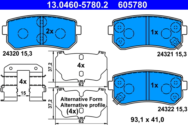set placute frana,frana disc 13.0460-5780.2 ATE - Frana disc set placute frana,frana disc 13.0460-5780.2 ATE - Frana disc