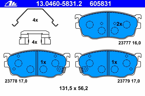 set placute frana,frana disc 13.0460-5831.2 ATE - Set placute frana set placute frana,frana disc 13.0460-5831.2 ATE - Set placute frana