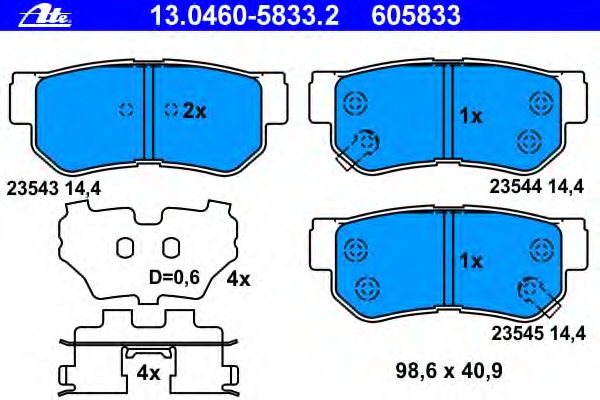set placute frana,frana disc 13.0460-5833.2 ATE - Frana disc set placute frana,frana disc 13.0460-5833.2 ATE - Frana disc