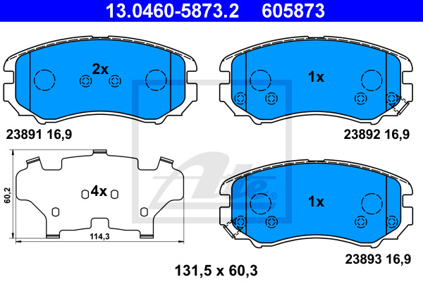 set placute frana,frana disc 13.0460-5873.2 ATE - Frana disc set placute frana,frana disc 13.0460-5873.2 ATE - Frana disc