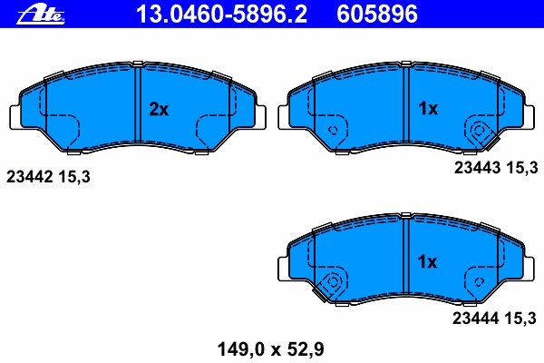set placute frana,frana disc 13.0460-5896.2 ATE - Frana disc set placute frana,frana disc 13.0460-5896.2 ATE - Frana disc