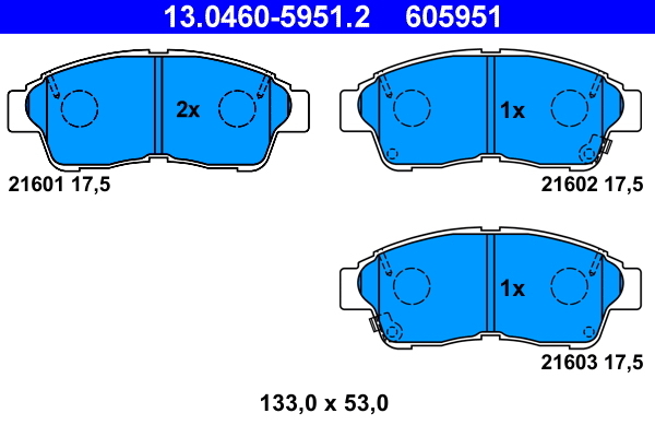 set placute frana,frana disc 13.0460-5951.2 ATE - Frana disc set placute frana,frana disc 13.0460-5951.2 ATE - Frana disc