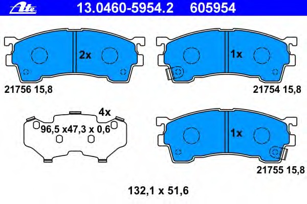 set placute frana,frana disc 13.0460-5954.2 ATE - Set placute frana set placute frana,frana disc 13.0460-5954.2 ATE - Set placute frana