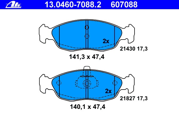 set placute frana,frana disc 13.0460-7088.2 ATE - Frana disc set placute frana,frana disc 13.0460-7088.2 ATE - Frana disc