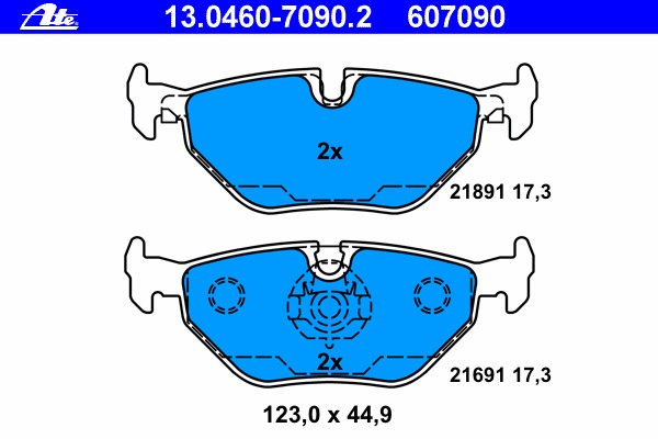 set placute frana,frana disc 13.0460-7090.2 ATE - Frana disc