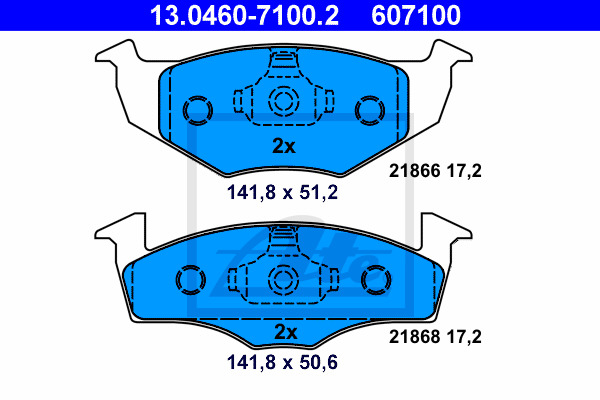 set placute frana,frana disc 13.0460-7100.2 ATE - Set placute frana set placute frana,frana disc 13.0460-7100.2 ATE - Set placute frana