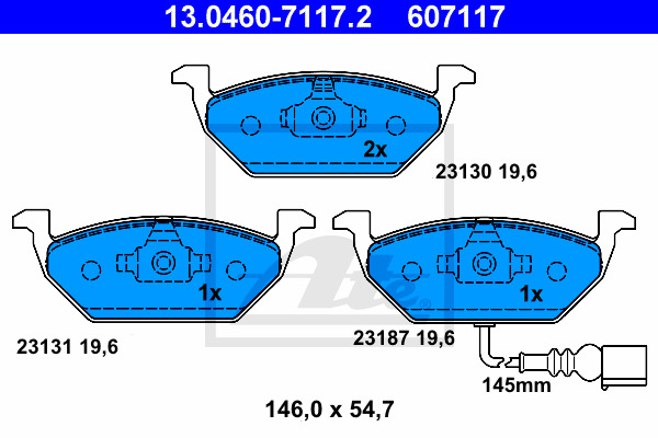 set placute frana,frana disc 13.0460-7117.2 ATE - Frana disc set placute frana,frana disc 13.0460-7117.2 ATE - Frana disc