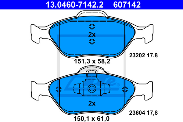 set placute frana,frana disc 13.0460-7142.2 ATE - Set placute frana set placute frana,frana disc 13.0460-7142.2 ATE - Set placute frana