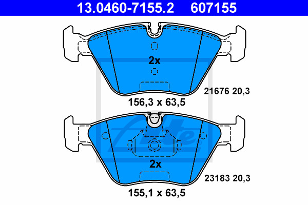 set placute frana,frana disc 13.0460-7155.2 ATE - Frana disc set placute frana,frana disc 13.0460-7155.2 ATE - Frana disc
