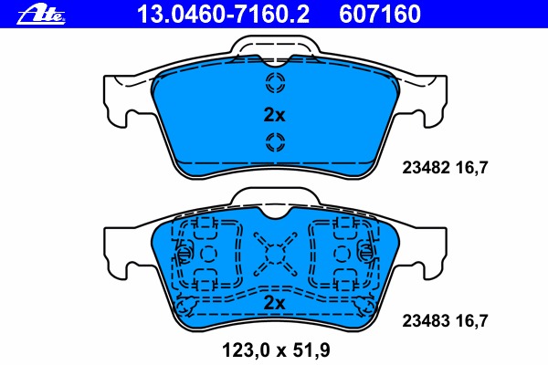 set placute frana,frana disc 13.0460-7160.2 ATE - Frana disc set placute frana,frana disc 13.0460-7160.2 ATE - Frana disc