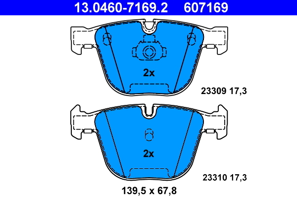 set placute frana,frana disc 13.0460-7169.2 ATE - Frana disc set placute frana,frana disc 13.0460-7169.2 ATE - Frana disc
