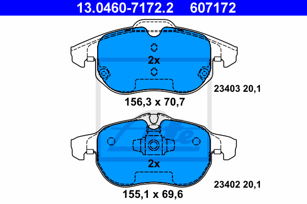 set placute frana,frana disc 13.0460-7172.2 ATE - Frana disc set placute frana,frana disc 13.0460-7172.2 ATE - Frana disc