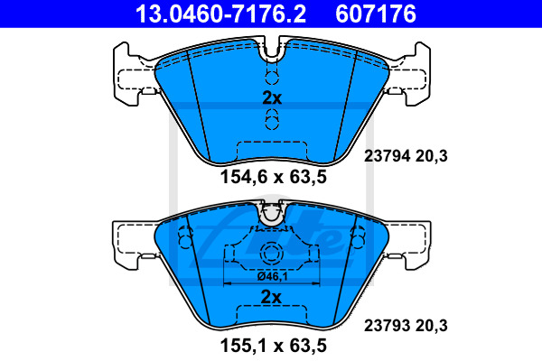 set placute frana,frana disc 13.0460-7176.2 ATE - Frana disc