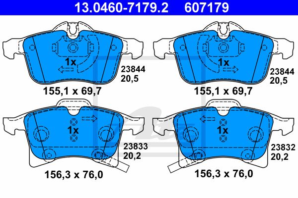 set placute frana,frana disc 13.0460-7179.2 ATE - Frana disc set placute frana,frana disc 13.0460-7179.2 ATE - Frana disc