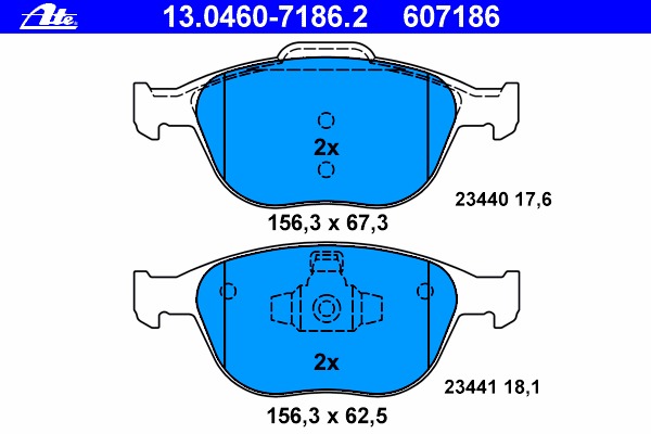 set placute frana,frana disc 13.0460-7186.2 ATE - Frana disc set placute frana,frana disc 13.0460-7186.2 ATE - Frana disc