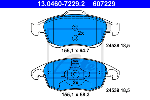 set placute frana,frana disc 13.0460-7229.2 ATE - Frana disc set placute frana,frana disc 13.0460-7229.2 ATE - Frana disc