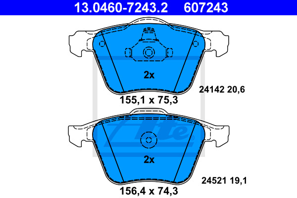 set placute frana,frana disc 13.0460-7243.2 ATE - Frana disc set placute frana,frana disc 13.0460-7243.2 ATE - Frana disc