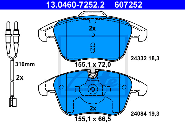 set placute frana,frana disc 13.0460-7252.2 ATE - Frana disc set placute frana,frana disc 13.0460-7252.2 ATE - Frana disc