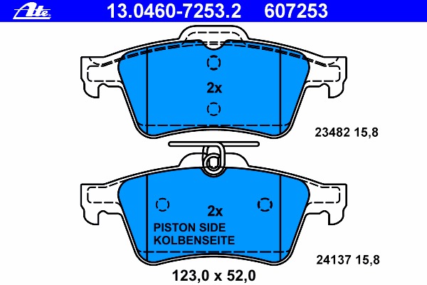 set placute frana,frana disc 13.0460-7253.2 ATE - Frana disc set placute frana,frana disc 13.0460-7253.2 ATE - Frana disc