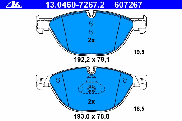 set placute frana,frana disc 13.0460-7267.2 ATE - Frana disc set placute frana,frana disc 13.0460-7267.2 ATE - Frana disc