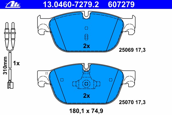 set placute frana,frana disc 13.0460-7279.2 ATE - Set placute frana set placute frana,frana disc 13.0460-7279.2 ATE - Set placute frana