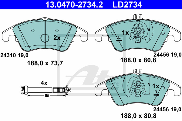 set placute frana,frana disc 13.0470-2734.2 ATE set placute frana,frana disc 13.0470-2734.2 ATE