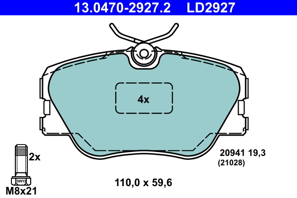 set placute frana,frana disc 13.0470-2927.2 ATE - Frana disc set placute frana,frana disc 13.0470-2927.2 ATE - Frana disc