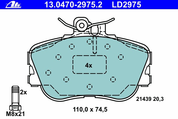 set placute frana,frana disc 13.0470-2975.2 ATE - Set placute frana set placute frana,frana disc 13.0470-2975.2 ATE - Set placute frana