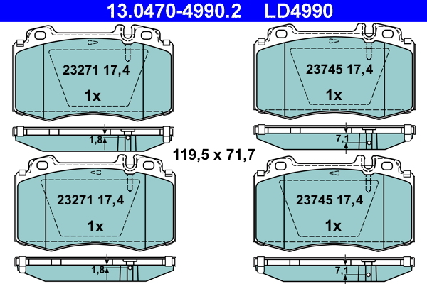 set placute frana,frana disc 13.0470-4990.2 ATE - Set placute frana set placute frana,frana disc 13.0470-4990.2 ATE - Set placute frana