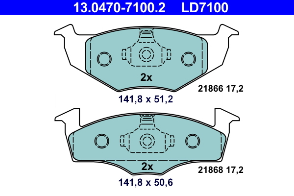 set placute frana,frana disc 13.0470-7100.2 ATE - Set placute frana set placute frana,frana disc 13.0470-7100.2 ATE - Set placute frana