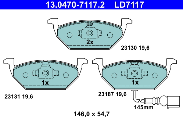 set placute frana,frana disc 13.0470-7117.2 ATE - Frana disc set placute frana,frana disc 13.0470-7117.2 ATE - Frana disc