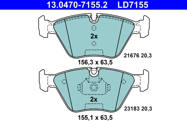 set placute frana,frana disc 13.0470-7155.2 ATE - Frana disc set placute frana,frana disc 13.0470-7155.2 ATE - Frana disc