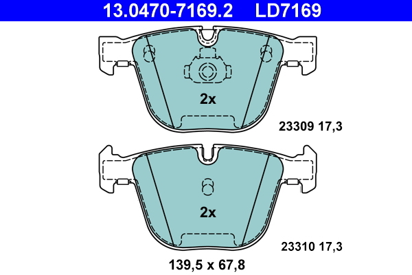 set placute frana,frana disc 13.0470-7169.2 ATE - Frana disc set placute frana,frana disc 13.0470-7169.2 ATE - Frana disc