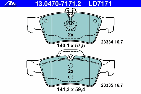 set placute frana,frana disc 13.0470-7171.2 ATE - Frana disc set placute frana,frana disc 13.0470-7171.2 ATE - Frana disc