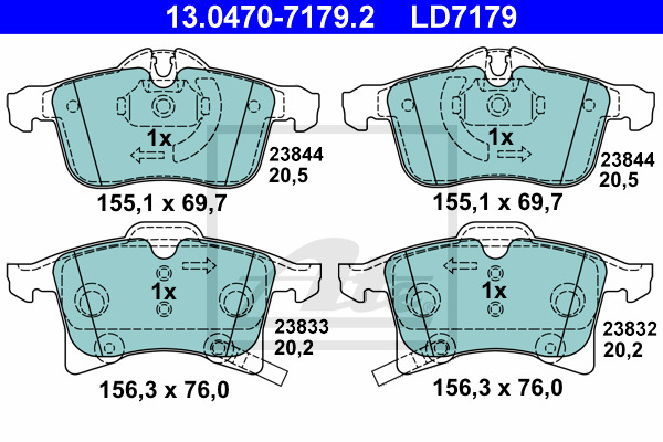 set placute frana,frana disc 13.0470-7179.2 ATE - Frana disc set placute frana,frana disc 13.0470-7179.2 ATE - Frana disc