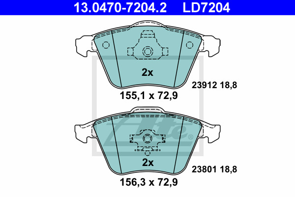 set placute frana,frana disc 13.0470-7204.2 ATE - Frana disc set placute frana,frana disc 13.0470-7204.2 ATE - Frana disc