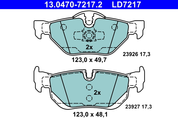 set placute frana,frana disc 13.0470-7217.2 ATE - Frana disc set placute frana,frana disc 13.0470-7217.2 ATE - Frana disc