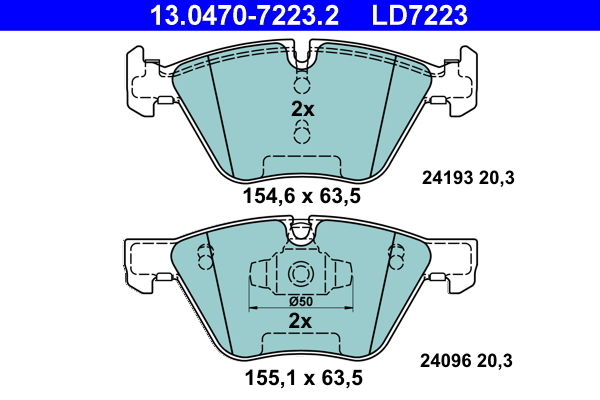 set placute frana,frana disc 13.0470-7223.2 ATE - Frana disc set placute frana,frana disc 13.0470-7223.2 ATE - Frana disc
